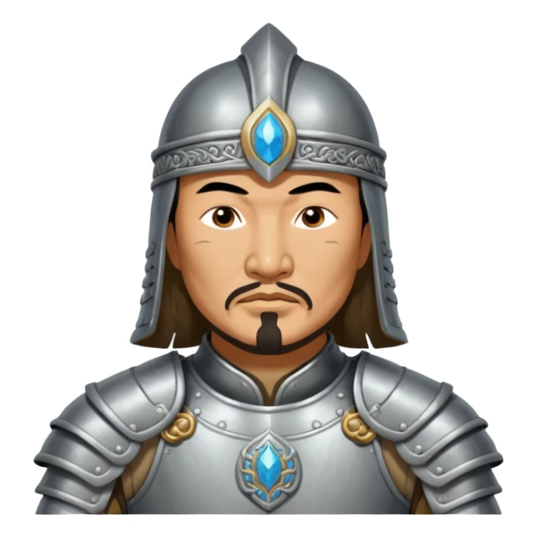 portrait of Genghis Khan in armor sticker