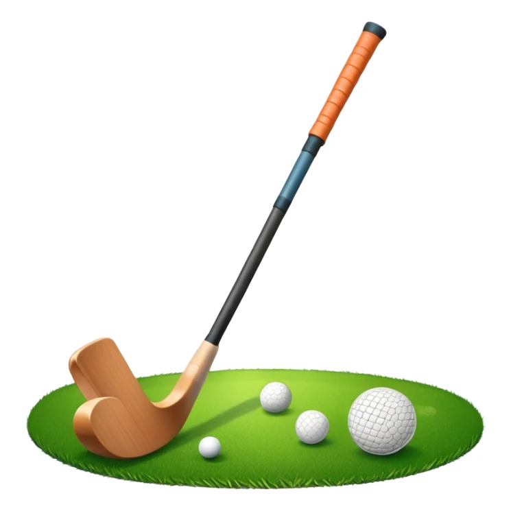 green grass, field hockey stick, field hockey ball sticker
