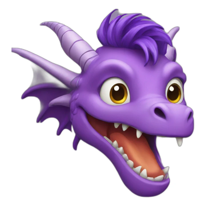dragon with purple hair sticker