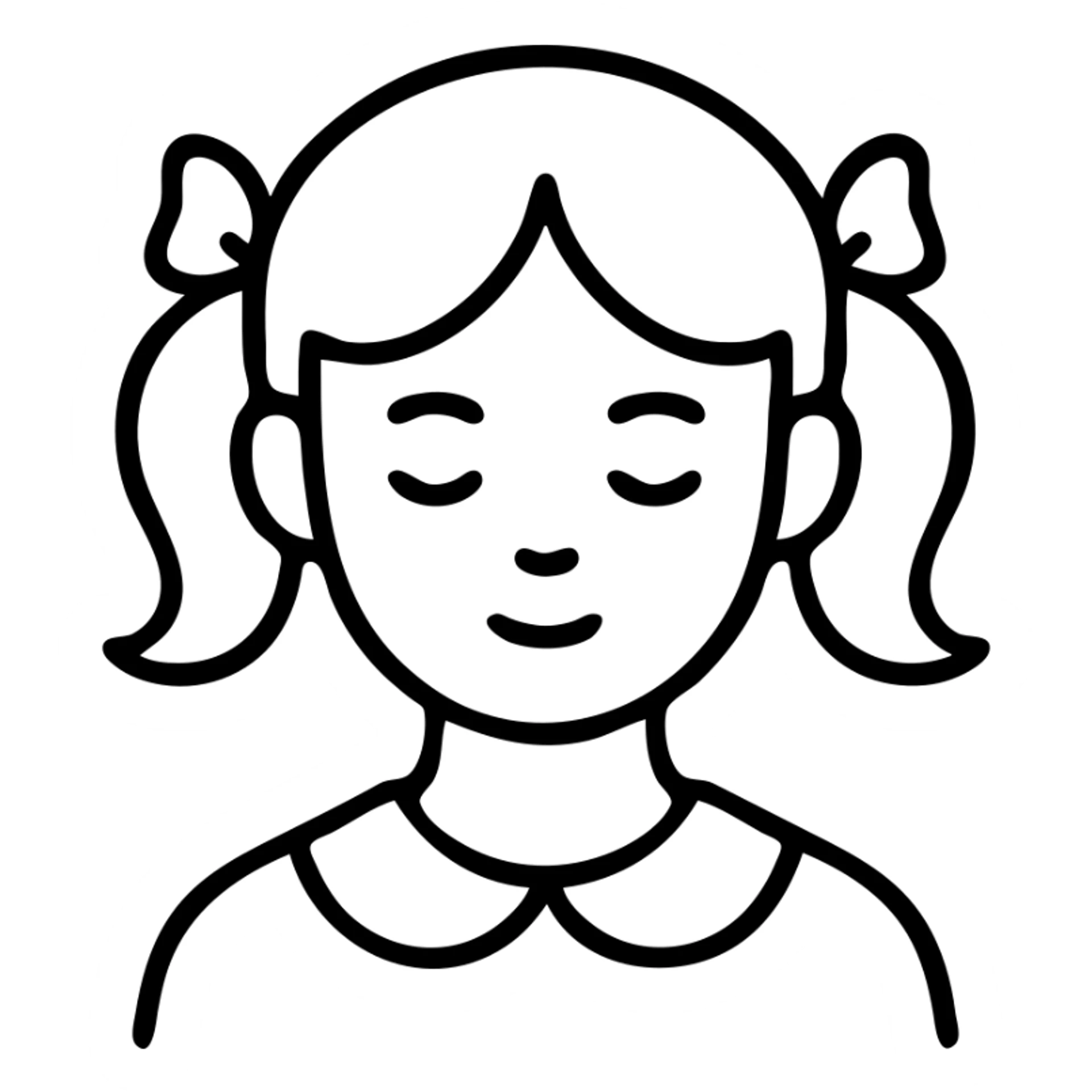 coquette girl, simple outlined look sticker