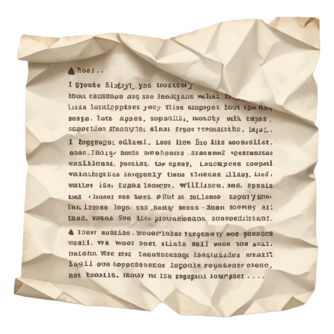 piece of paper with written text only sticker