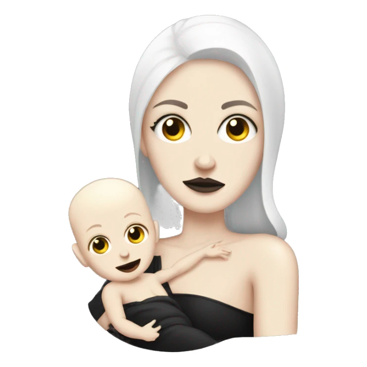 White skinned goth mum and her baby sticker