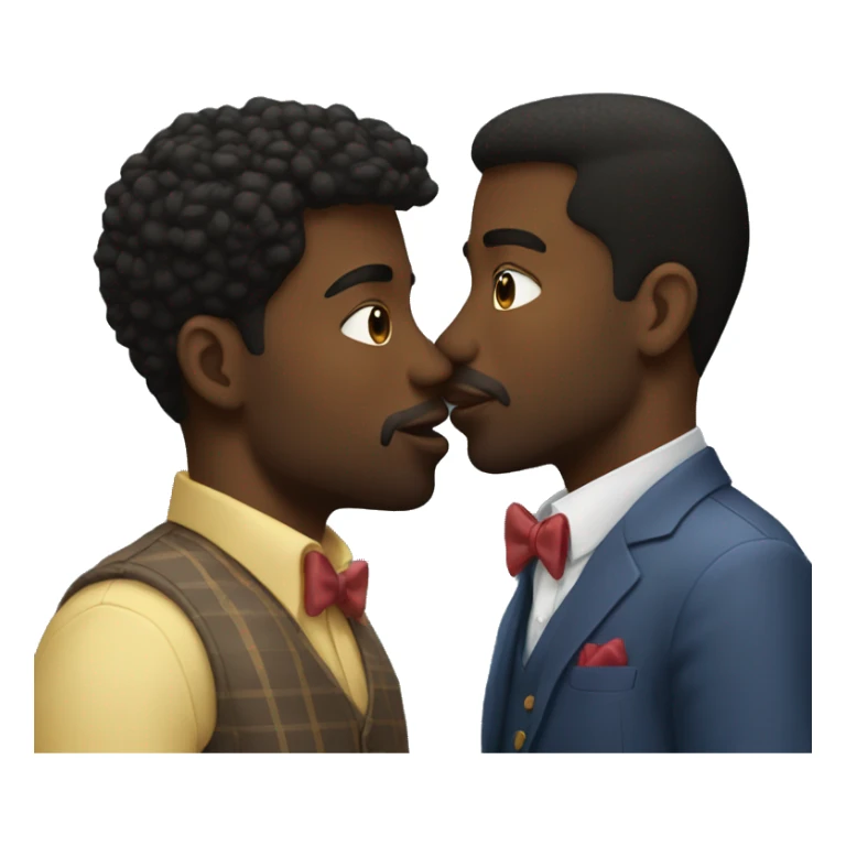Two handsome black men kissing sticker