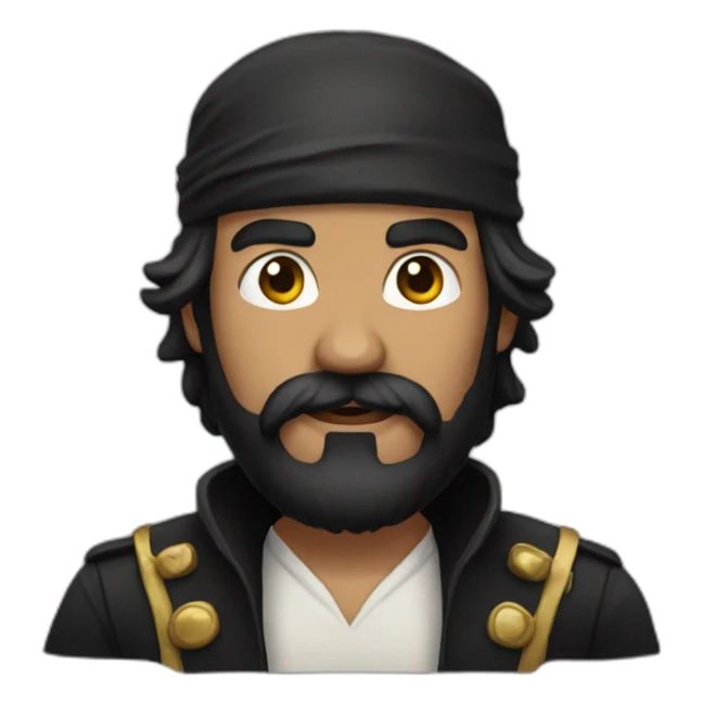 Black hair-Beard-pirate sticker