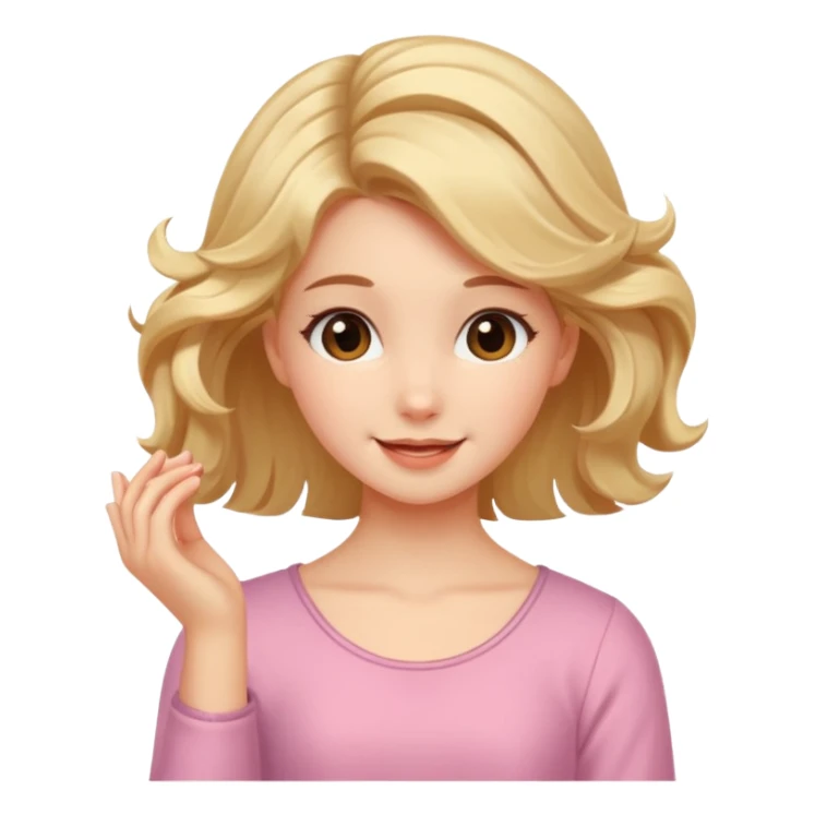 girl twirling hair blushing sticker