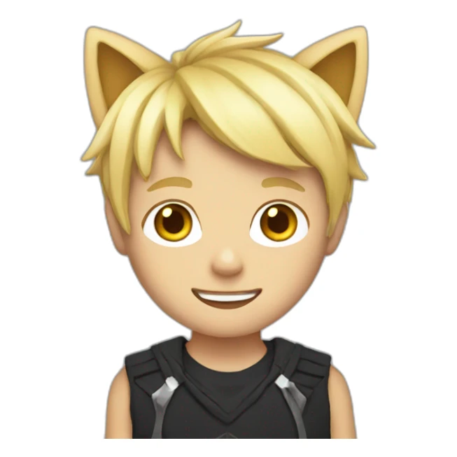 Blond boy with cat ears and costume  sticker
