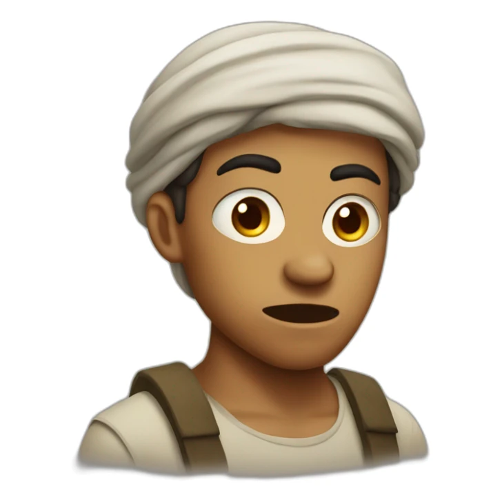 angry, young, israelite man, olive skin sticker