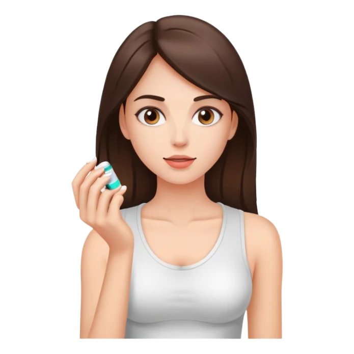 Beautiful fit brunette girl taking pills  sticker