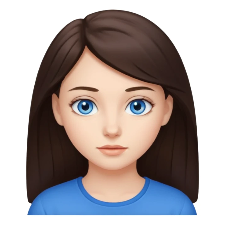 A bruenett Girl with blue eyes sticker