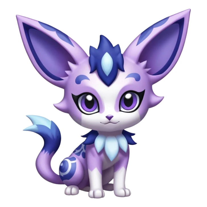 Shiny Cute Adorable Espeon-Meowstic-Hybrid-Creature with pattern-markings sticker