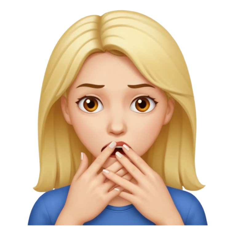 Woman biting her fingers sticker