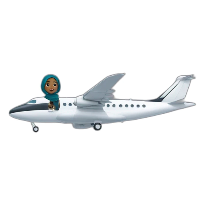 Hijab black girl pilote un avion sticker