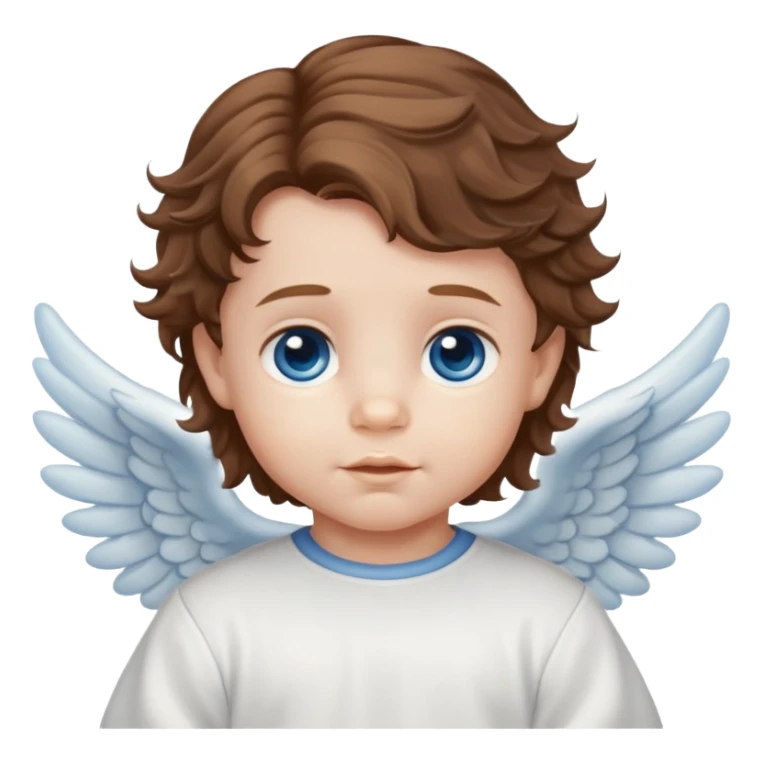  Baby boy angel with brown wavy hair blue eyes sticker