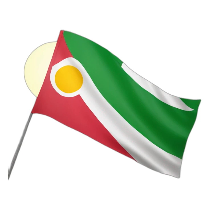 Flag of Madagascar with a sun in the background sticker