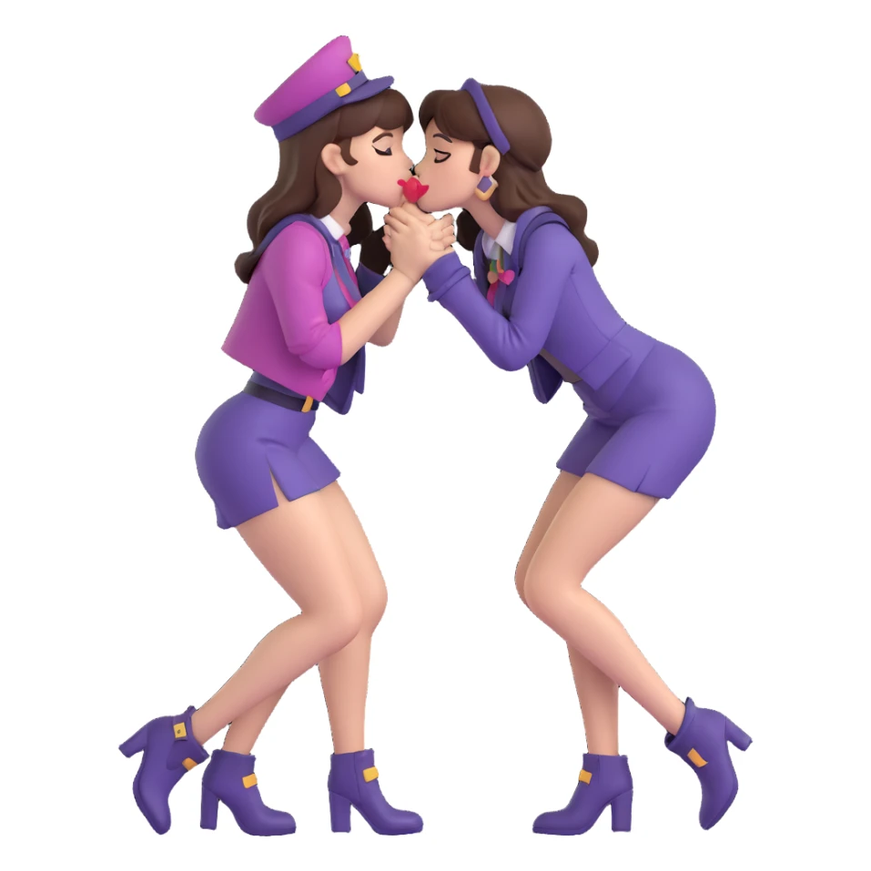 Caitlyn and Vi from League of Legends kissing each other sticker