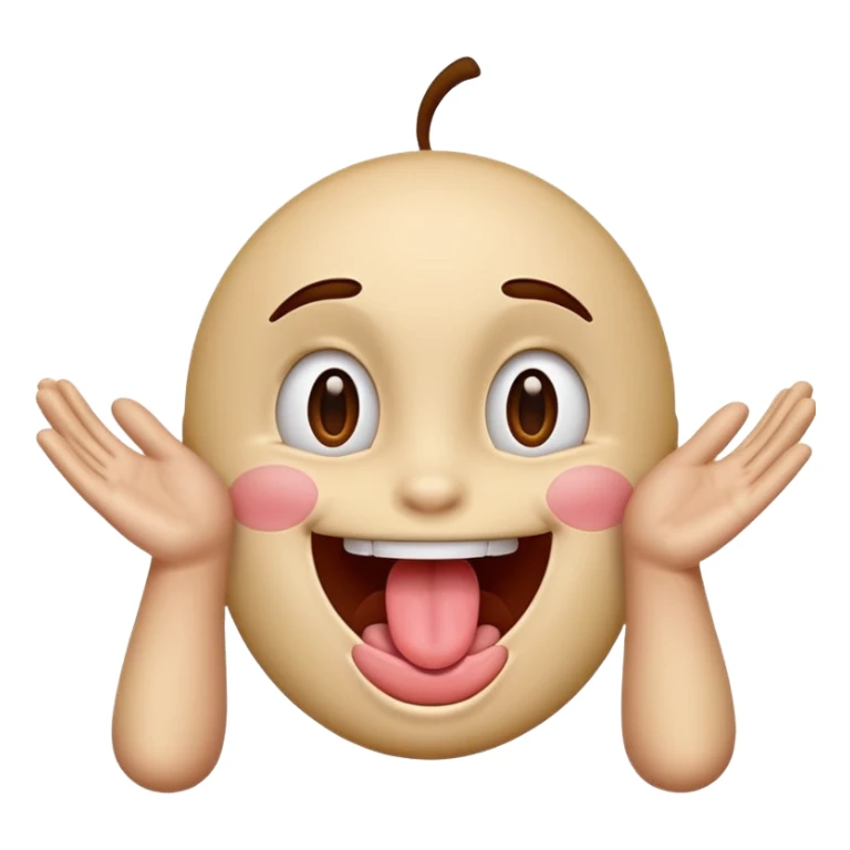 tongue out with hands to the side emoji sticker