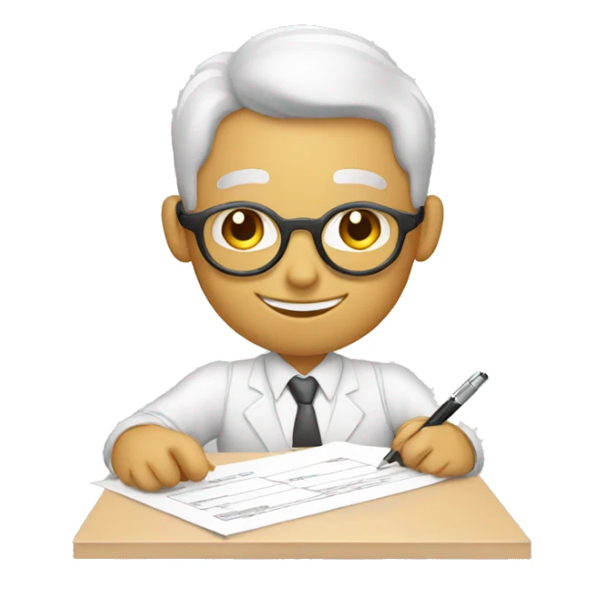 Accountant signing contract with white color. sticker