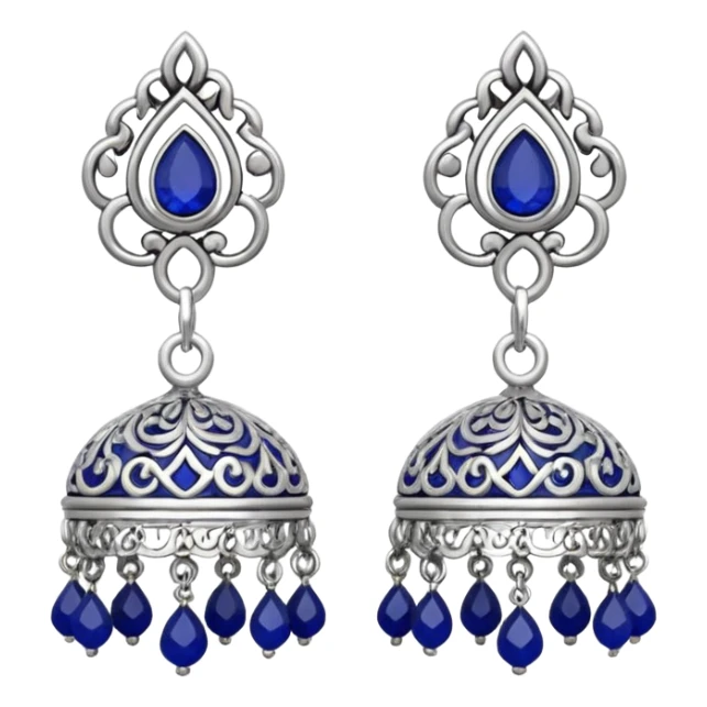 generate an ios genmoji of jhumkas silver sticker