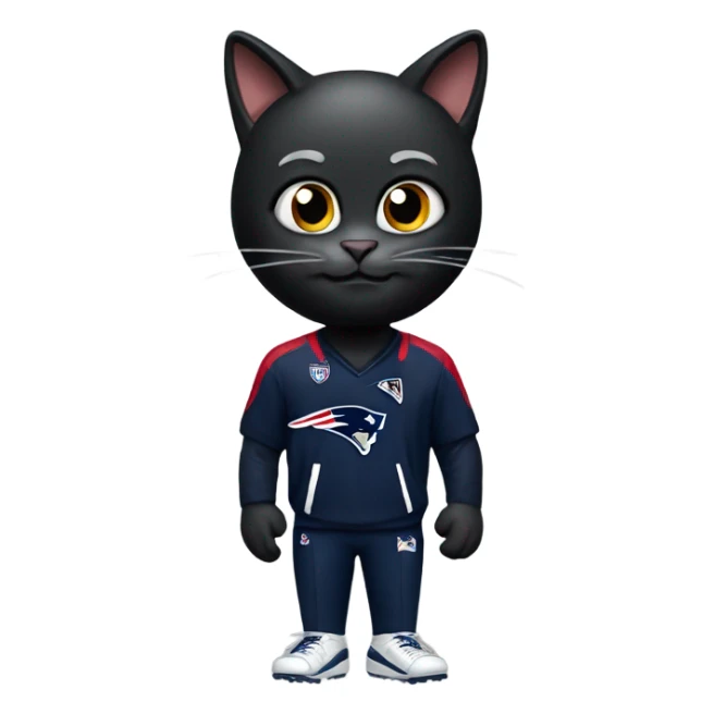 Black cat as New England Patriots Head Coach sticker