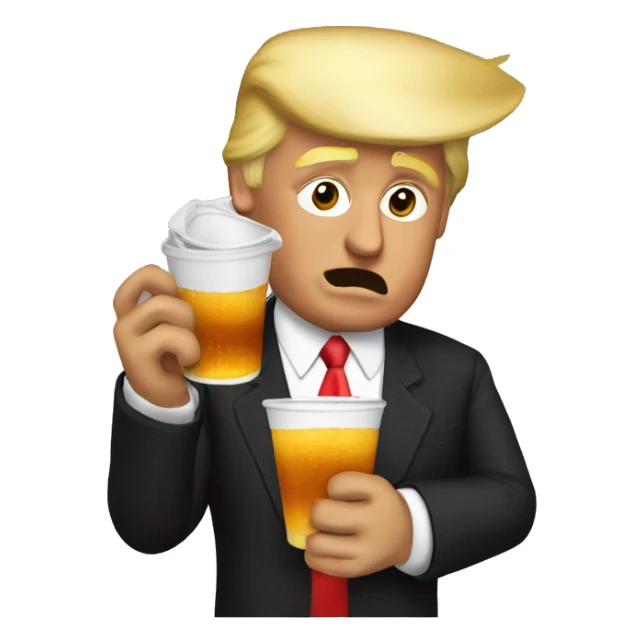 Donald trump drinking a double cup  sticker