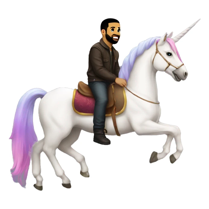 drake on a unicorn sticker