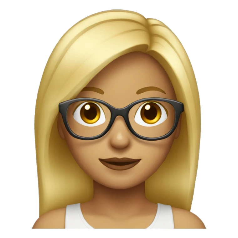 Girl TI tech with blond hair and transparent glasses sticker