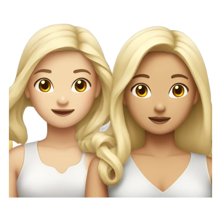 two asian girls and two blonde girls sticker