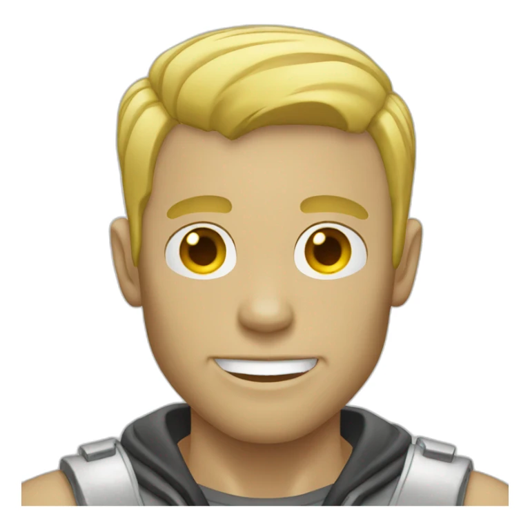 Skull-man-blond-short-hair sticker