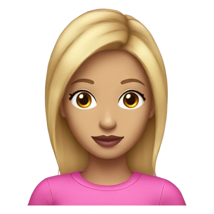 light brown blonde hair dj girl pink lips sticker