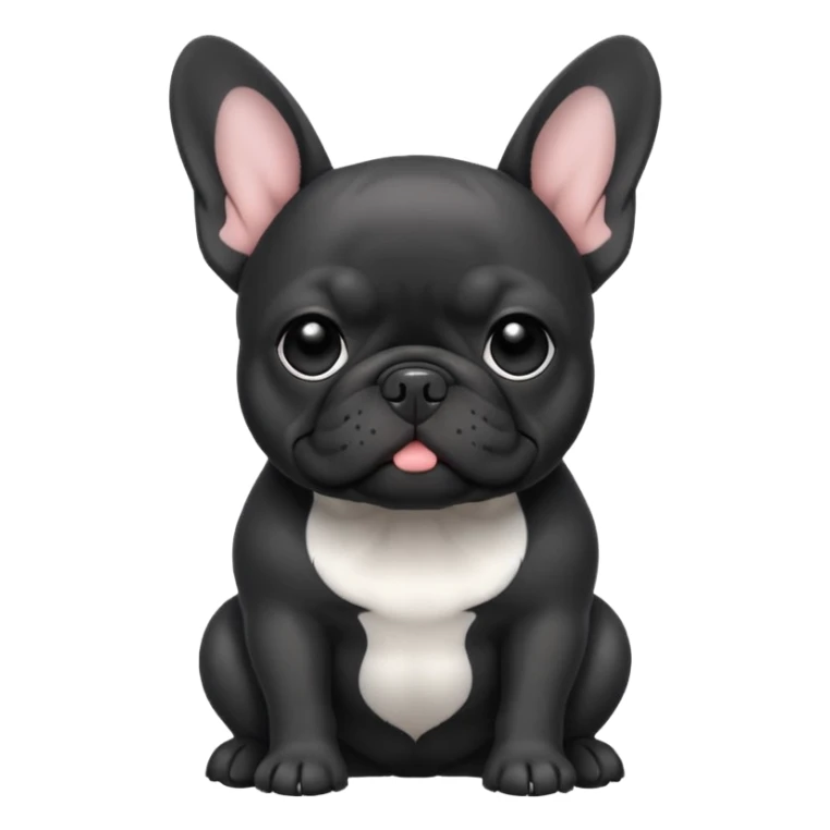 All black on black frenchie dog sticker