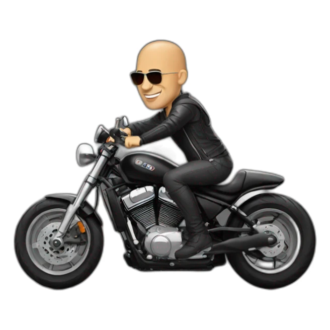 vin diesel on bike sticker