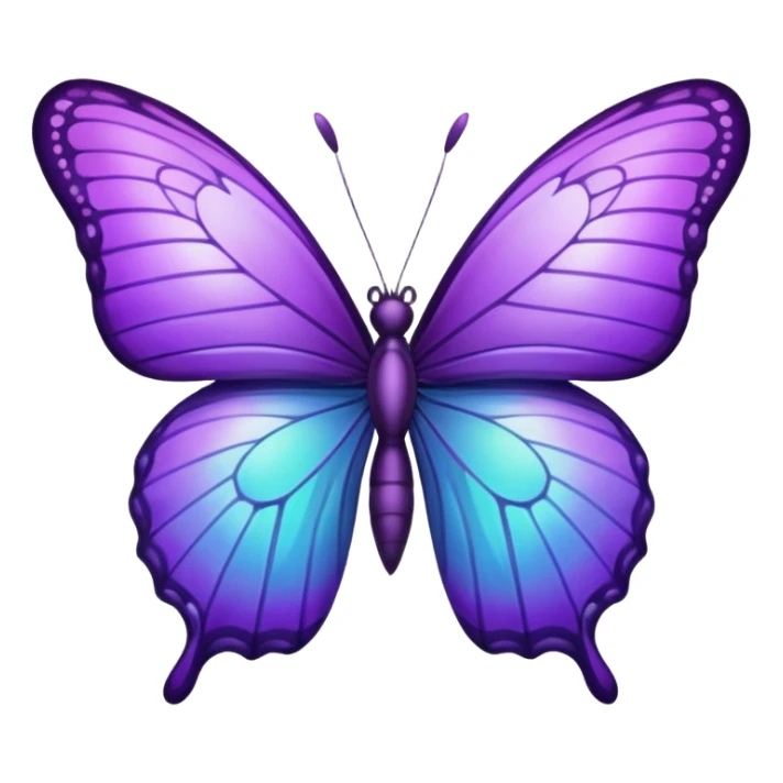Purple butterfly in emoji sticker