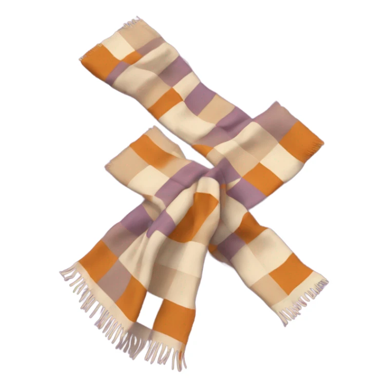 Scarf with Quadrats in violett, beige white and brown orange sticker