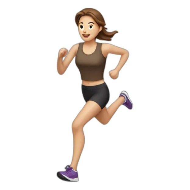 white-woman-running, brown-hair sticker