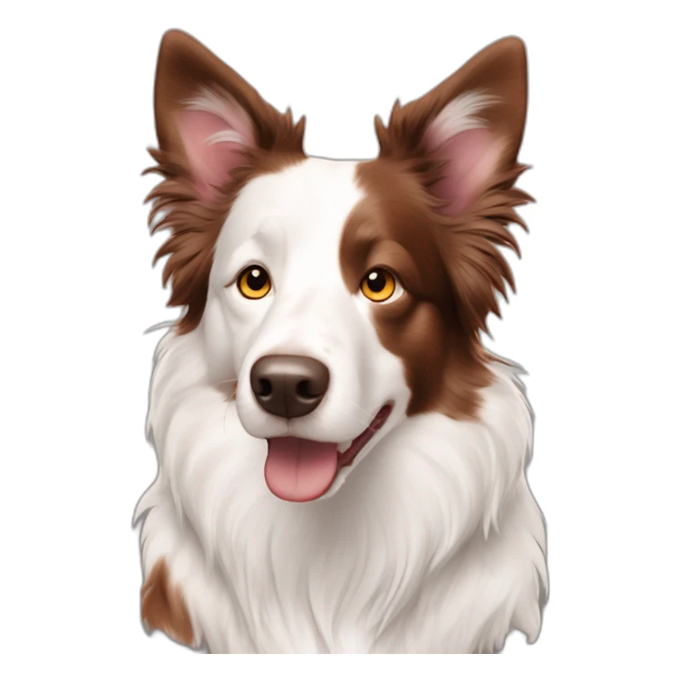 white red merle border collie with brownish spots and different eyes sticker