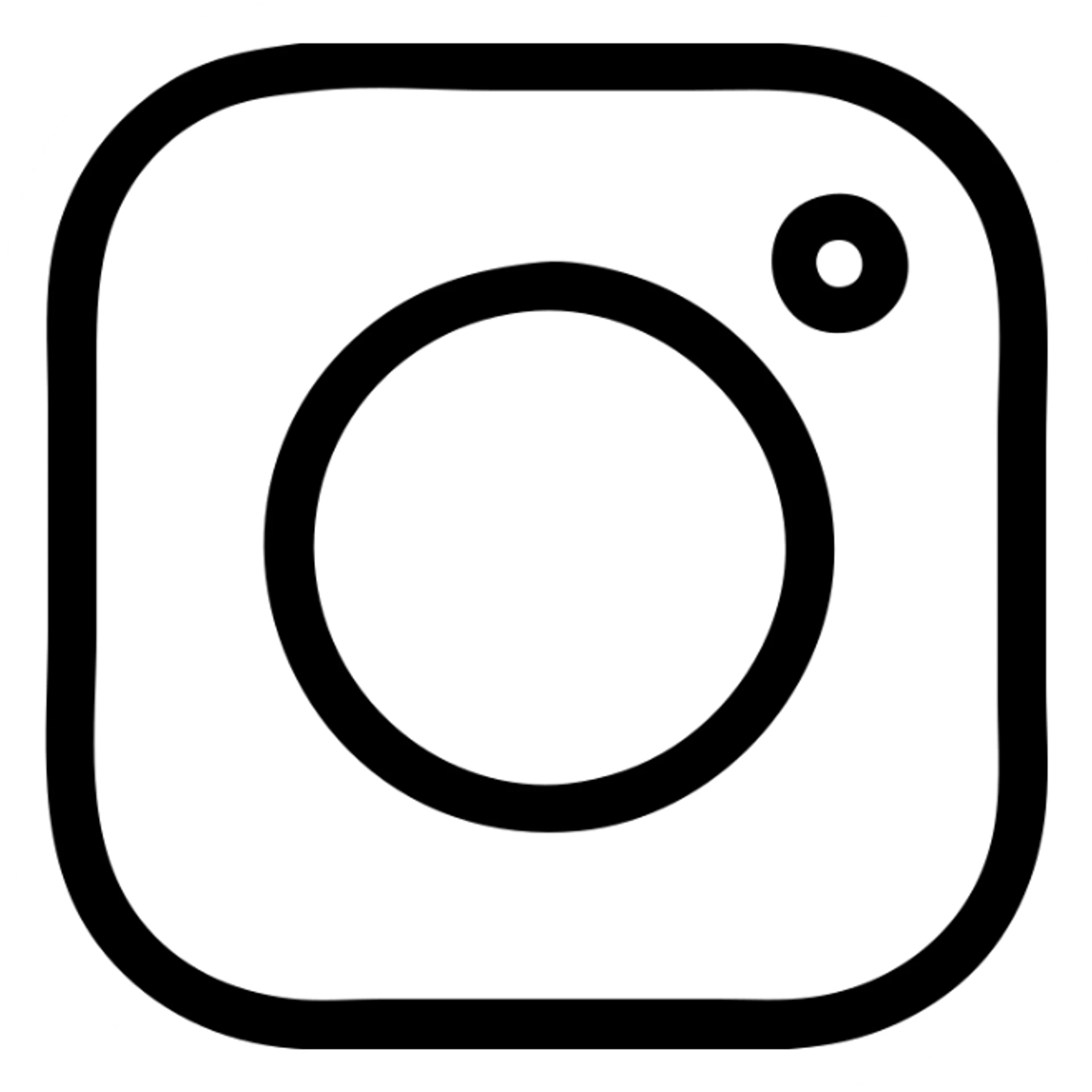 Instagram logo, brown color, outlined in navy blue, icon style sticker
