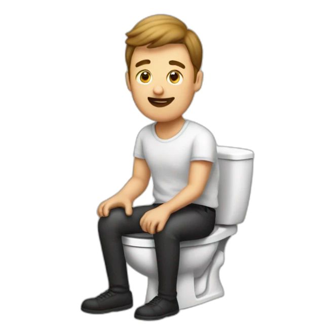 Man on toilet sticker
