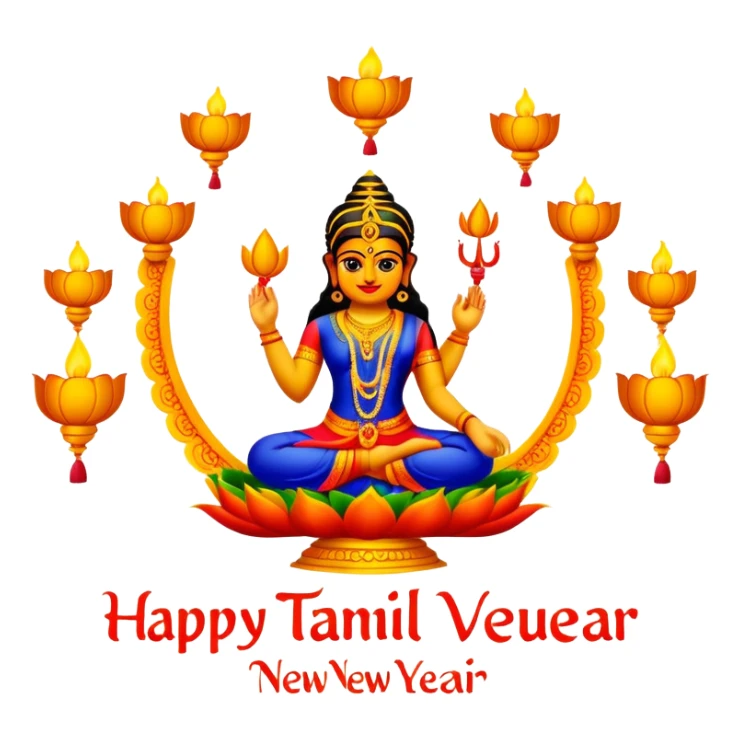 Happy Tamil New year in tamil text sticker