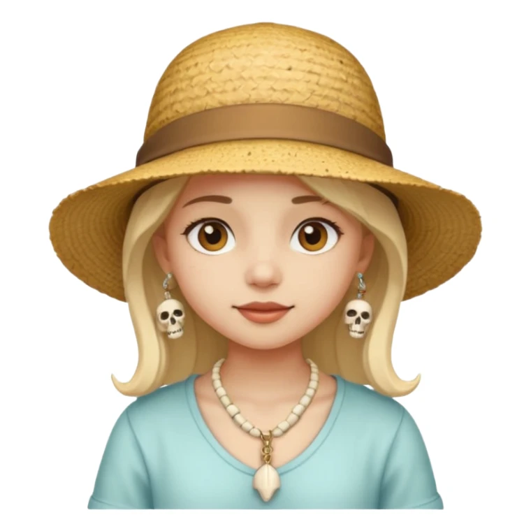 Hatted ancient girl wearing Bone Necklaces sticker