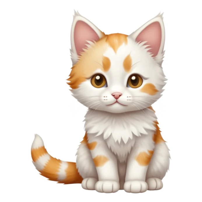 White kitten with some ginger on its head full body photo sticker