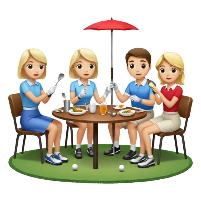 2 girls and 2 guys golfing and eating dinner together today sticker