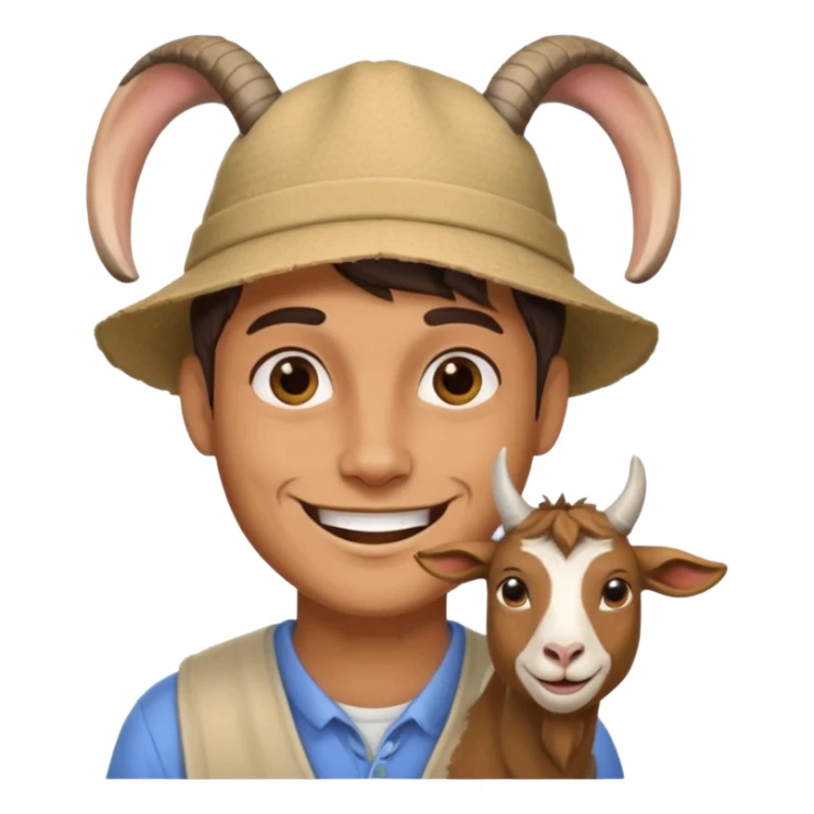 The chill guy meme but his head is a goat sticker
