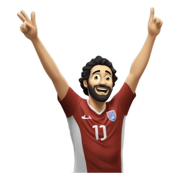 Arda Güler celebrating a goal: his right hand firmly placed on his chest while his left hand is raised and pointing towards the sky, capturing a moment of youthful exuberance, gratitude, and joy sticker