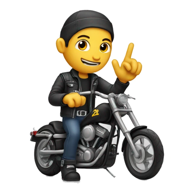 A biker making a rock sign with his hand sticker