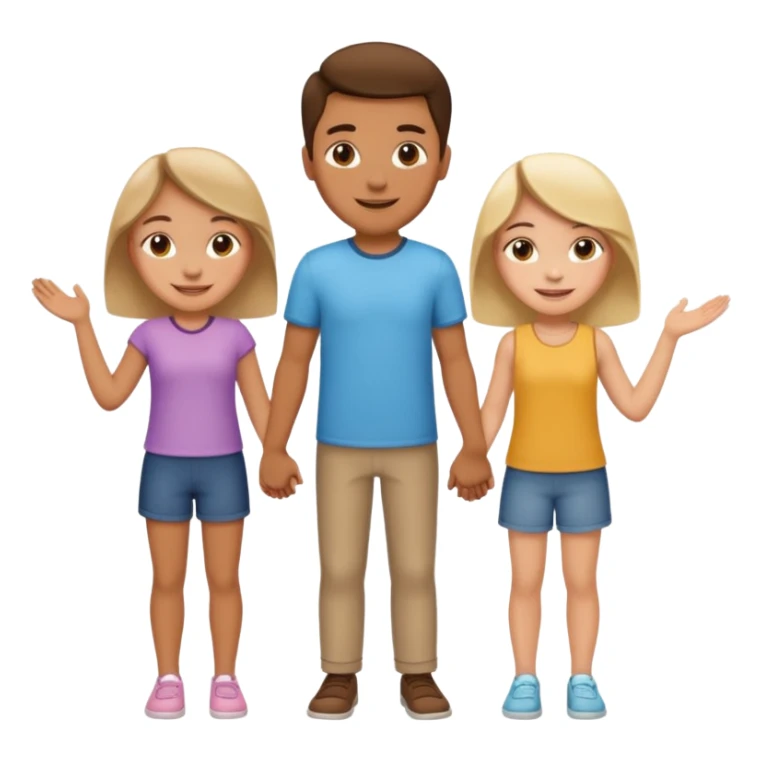 A guy in the center who hold hands to two other gurls sticker