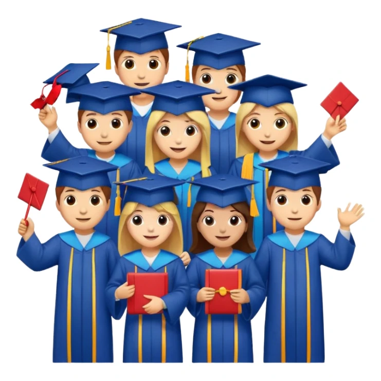 2026 graduation, festive and colorful emoji sticker