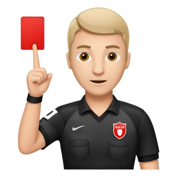 Soccer referee giving red card sticker
