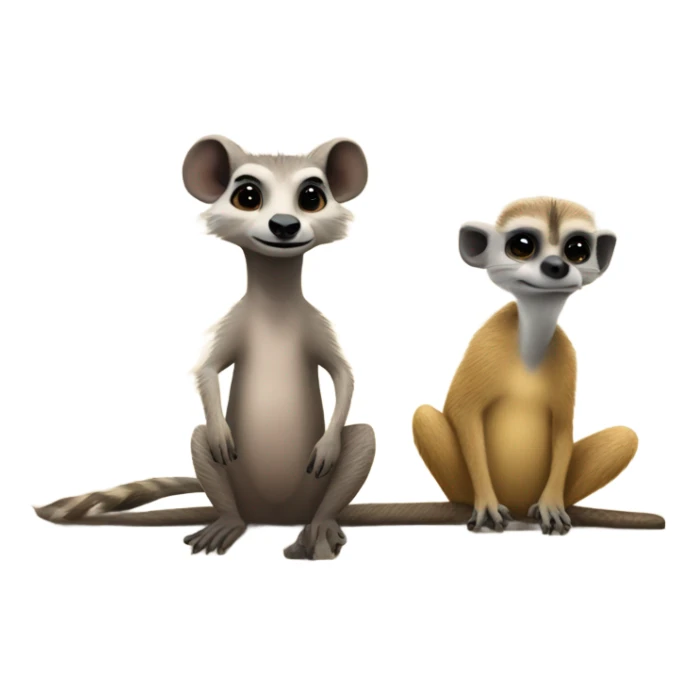 A warthog and a meerkat riding on a Pontoon boat sticker