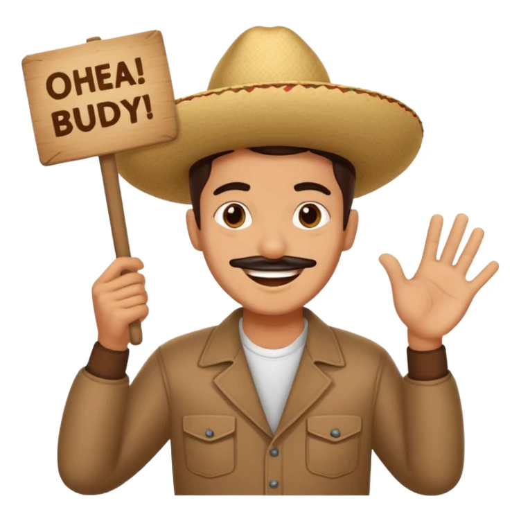 mexican holding sign that says oh yeah buddy boy sticker