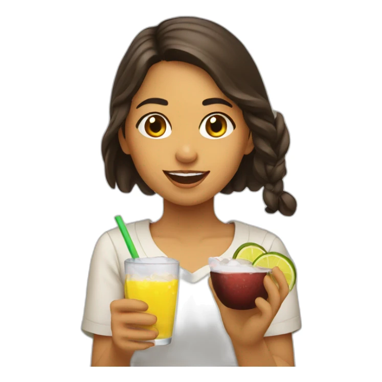 Colombian girl throwing an aspiring on a drinks sticker